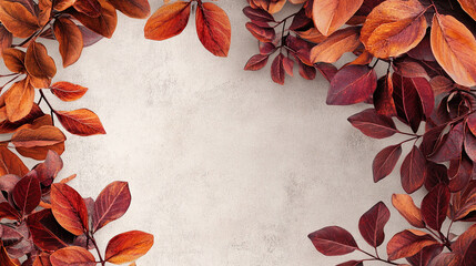 Autumn Leaves Frame  Fall Foliage   Background for Design  Rustic Aesthetic  Nature