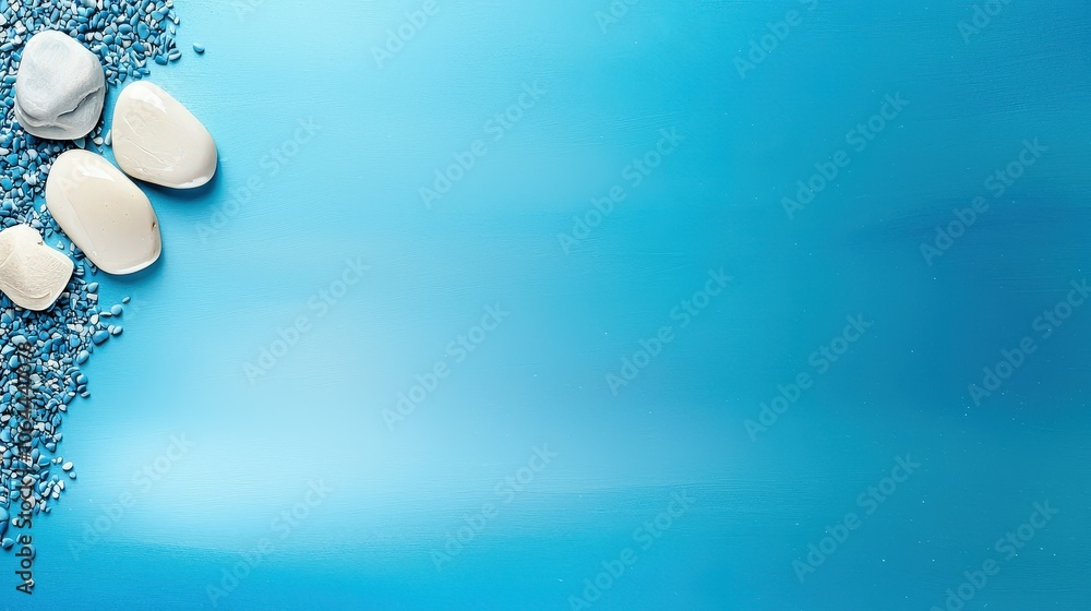 Poster a deep blue gradient background transitioning to teal, perfect for enhancing visuals in eco-friendly