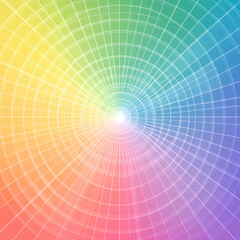 Obraz premium Abstract Rainbow Circle with White Grid Lines