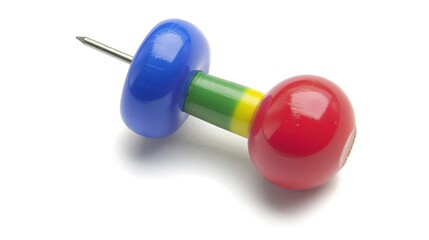 A pushpin stationery on a white background presents a neat and useful item. A simple yet practical object that can be used for various purposes.