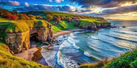 Breathtaking Bokeh Effect at Caiplie Caves, Fife Coastal Path for Scenic Nature Photography