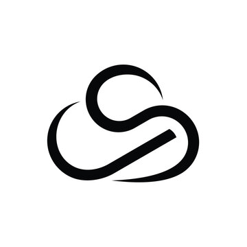 monogram of initial CS cloud, logo design vector template.
