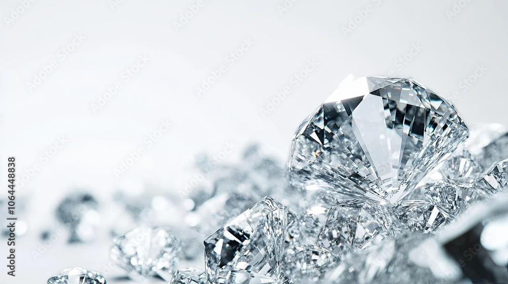 Poster sparkling gems in a bright, elegant setting