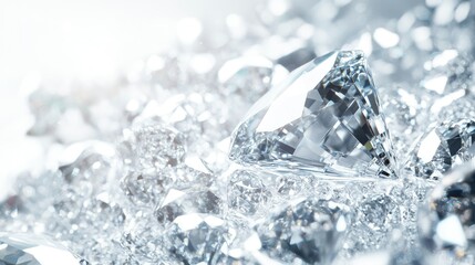 Brilliant Diamonds on Shimmering Surface