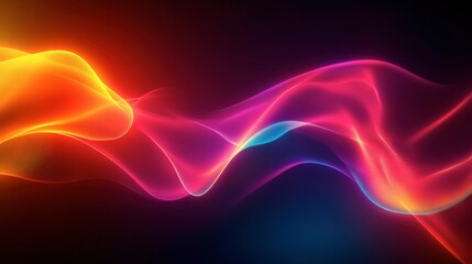 Fototapeta premium Bright Neon Lines in Dark Space