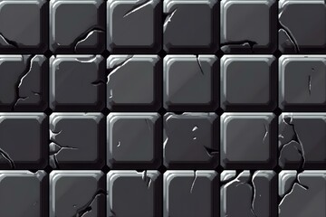 Obraz premium Seamless Pattern of Charcoal Tiles in SNES Style
