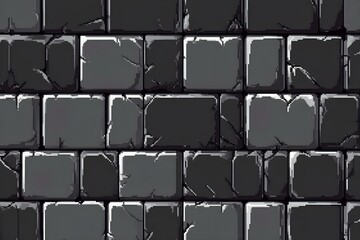 Seamless Pattern of Charcoal Tiles in SNES Style