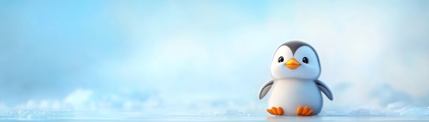 Obraz premium Majestic penguin in the deep blue water, a captivating portrait of antarctic wildlife