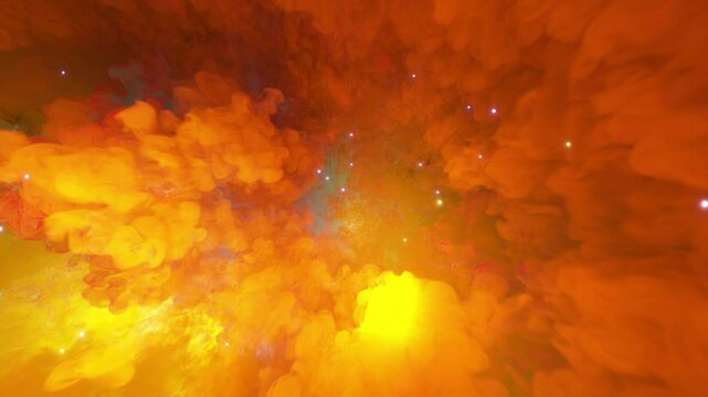 simulation of an explosion in space and the birth of a galactic nebula