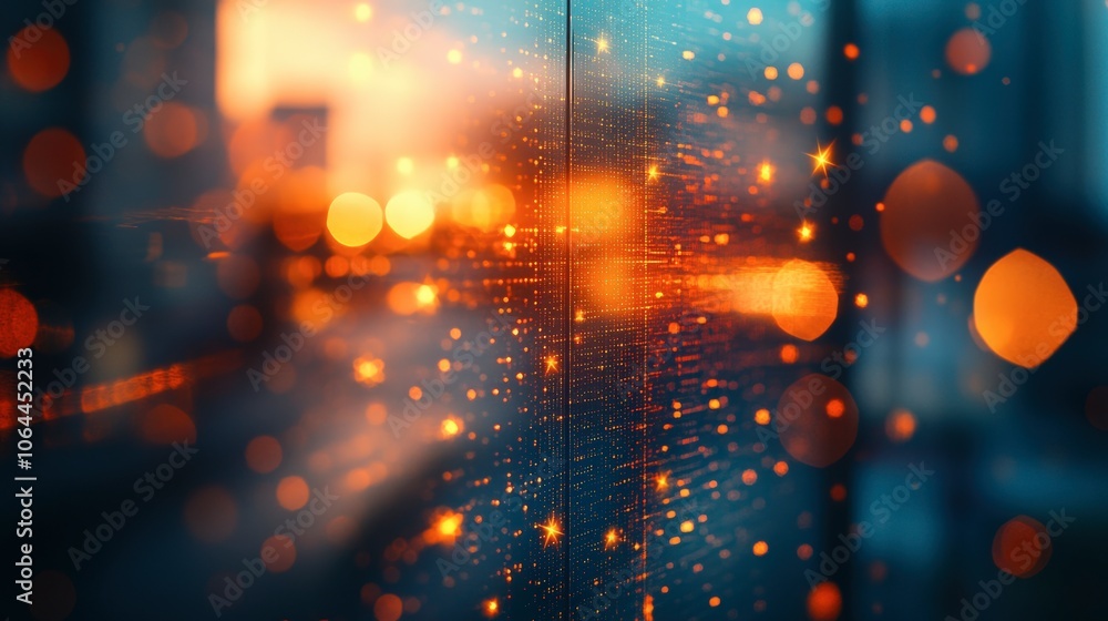 Poster colorful abstract digital background with bokeh effect