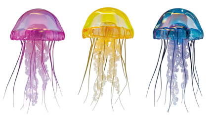 Vibrant Jellyfish Showcasing Colorful Varieties Generative AI