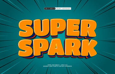 super spark editable text effect with a hero and game text style