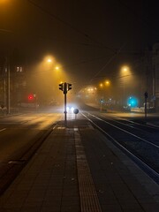 foggy streets at night