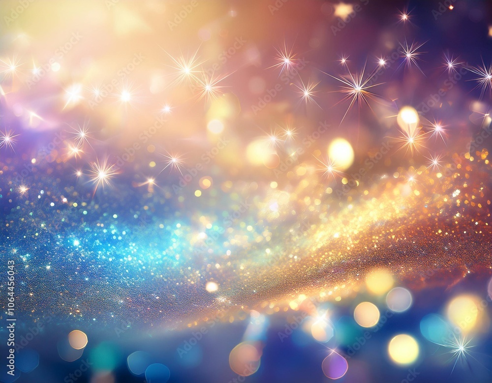 Poster colorful gradient background with glitter and sparkles, creating a festive and magical atmosphere