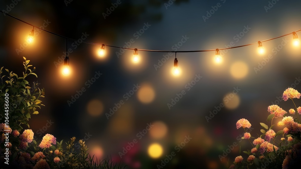 Aufkleber transform your garden into an enchanting oasis with sparkling string lights, create a magical ambian