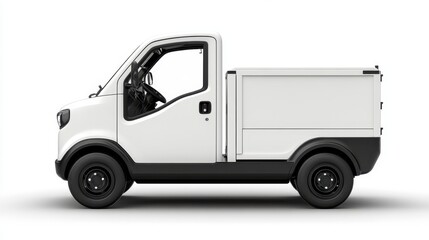 Fototapeta premium Compact Delivery Truck with Closed Cargo Box