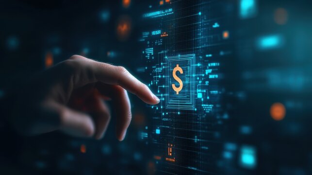 Image of a hand holding a tablet, mobile phone with graphics about a graph that represents business, finance, the increase or decrease of goods or services.