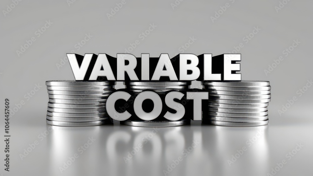 Poster understanding variable cost the impact of coins stacked on business budgeting strategies