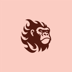 Fire gorilla head logo