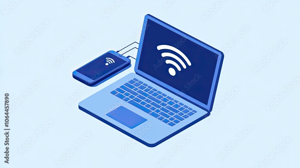 Poster digital devices with wireless connection symbols
