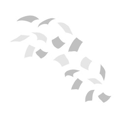 White curled paper sheet flying with wind blow 