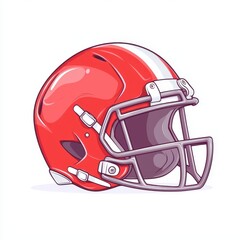 Fototapeta premium Cute Illustrated Football Helmet Design with Smooth Edges