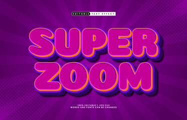 super zoom editable text effect with a kids and play text style