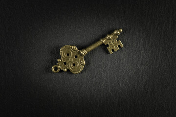 Key shapes making a abstract background using metal  keys to create abstract patterns