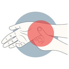 Illustration of Pain on Hand and Leg. Flat Vector Graphic Design.