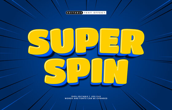 Fototapeta super spin editable text effect with a hero and game text style