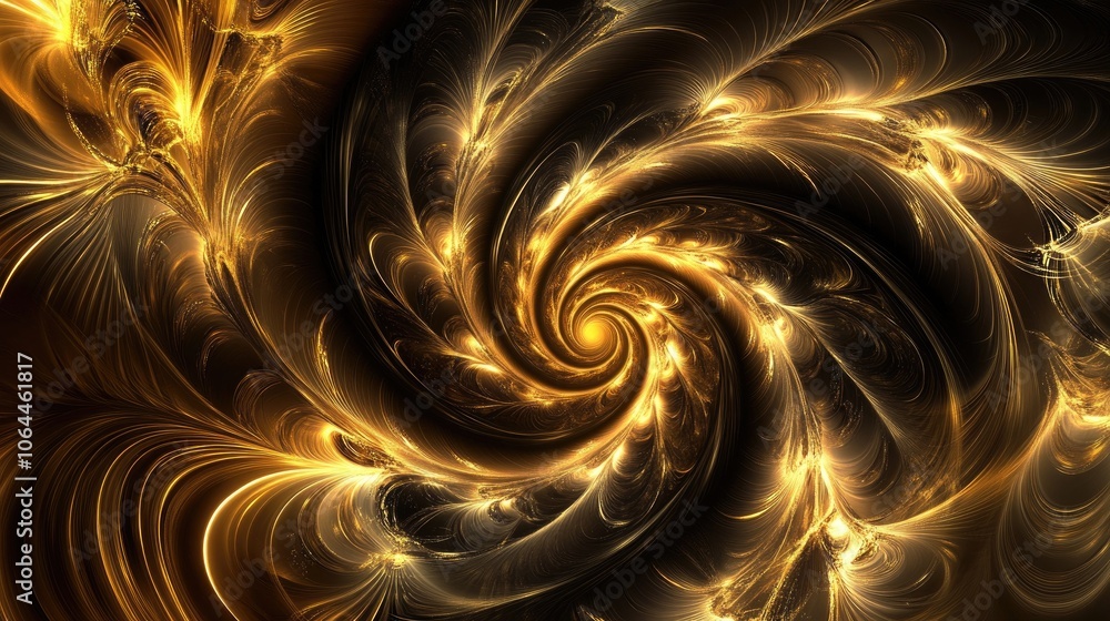 Poster golden swirl abstract pattern design