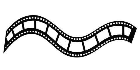 Fototapeta premium Film strip silhouette vector illustration 