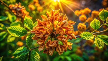 Dried Plant in Spring Sunlight Captured by Drone Photography for Nature Enthusiasts