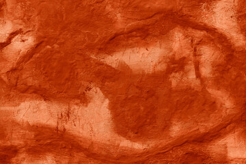 Grunge lush lava concrete background. Textured plaster wall. Creative backdrop for your design. Color of the year 2025 concept. Top view, layout for design. Surface with peeling shabby pattern.