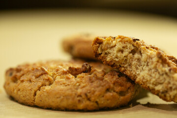 macro photography of chocolate chip cookies