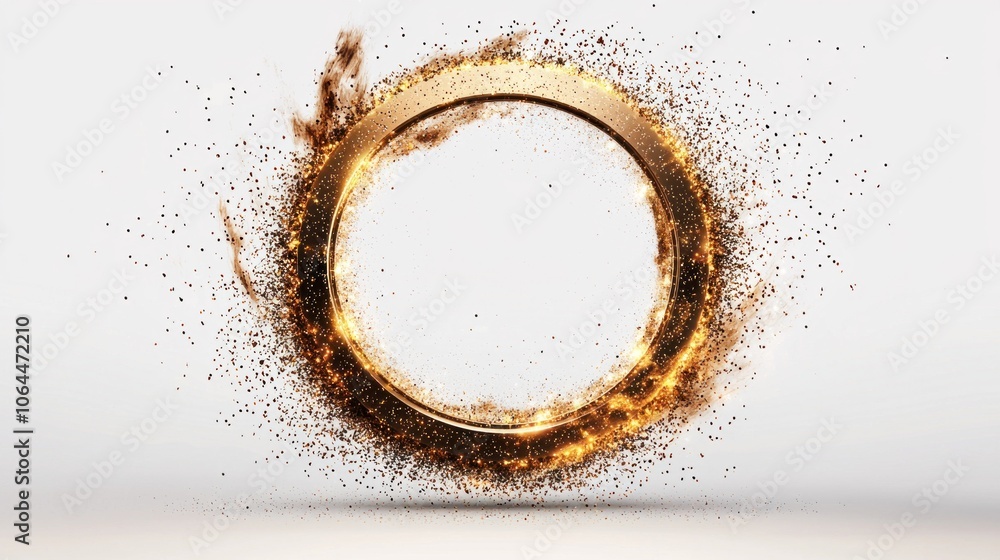 Poster create stunning visuals with a high-quality photo mockup of a glittering circular design for creativ