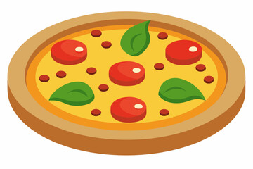 delicious, testy pizza isolated with olive and pepper