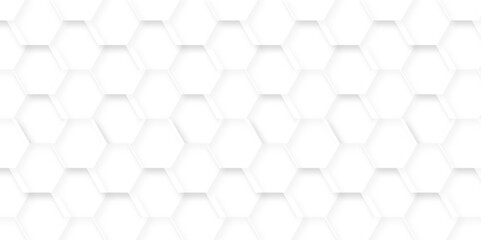 Naklejka premium Abstract background with hexagonal geometric hexagon polygonal pattern background. 3d seamless bright white web cell and triangle abstract honeycomb background. white and gray backdrop wallpaper.
