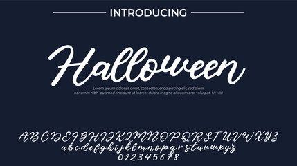 Halloween Font Stylish brush painted an uppercase vector letters, alphabet, typeface