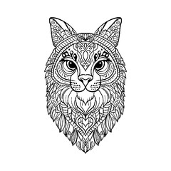 cat line art outline illustration