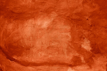 Grunge lush lava concrete background. Textured plaster wall. Creative backdrop for your design. Color of the year 2025 concept. Top view, layout for design. Surface with peeling shabby pattern.