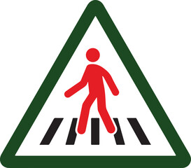 Pedestrian crossing sign cautionary vector image road crossing sign vector
