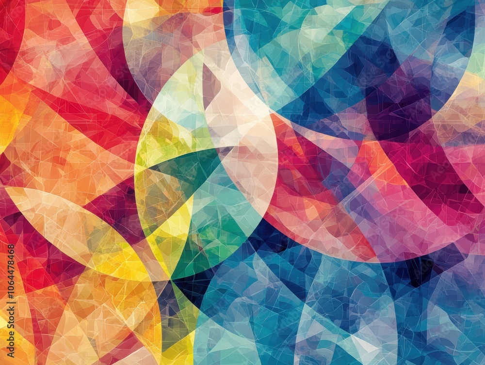 Poster exploring simple backgrounds featuring abstract geometric shapes in vibrant color schemes