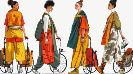 Adaptive clothing lines offering fashionable, easy-to-wear options for individuals with disabilities. Illustrations