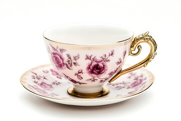 Fototapeta premium vintage retro cup with Geranium flowers.