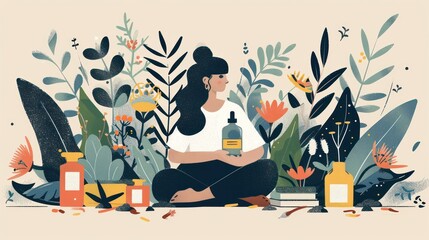 Alternative medicine retreats focusing on holistic healing through natural therapies and wellness practices. Illustrations