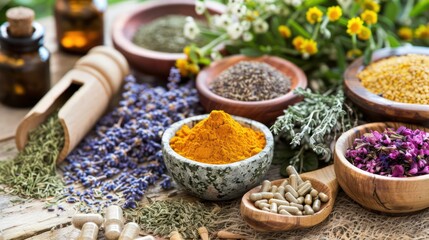 Alternative medicine retreats focusing on holistic healing through natural therapies and wellness practices. Illustrations