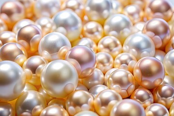 Elegant low-light photography featuring isolated pearls on a white background, capturing luxurious and timeless beauty, perfect for stock images and creative uses.
