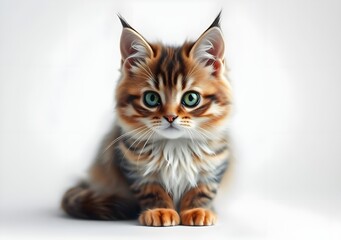 Obraz premium Cute orange cat and grey cat, very cute animal in the world.