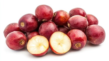 Obraz premium Fresh Red Fruit on White Background